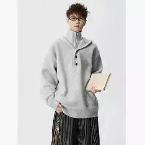 남사친 니트 캐주얼 추동 투피스 목폴라 스웨터 가짜 트렌디 터틀넥 아이템 도톰 후드 기모 HT4