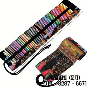 캔버스 롤업 케이스가 포함된 72피스 유성 색연필 세트   학생 색칠 그리기 스케치 및 공예에 적합