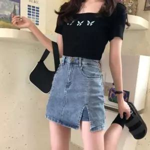 여성 핏예쁜 속바지 일체형 데님 미니스커트 청치마