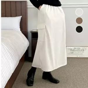 가을 겨울 분위기있는 여성 골덴 카고 롱 스커트 치마