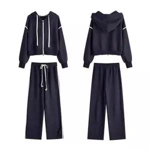 여자겨울트레이닝 화이트라인 포인트 여성 후드 집업 일자팬츠 상하세트