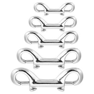 더블 엔드 스냅 다이빙 후크 실버 내구성 있는 스테인리스 스틸 클립 볼트 스쿠버 버클