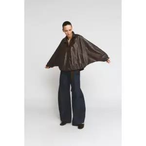 zara 자라 ZW 컬렉션 페이크 레더 봄버 재킷 - 토프 그레이140033