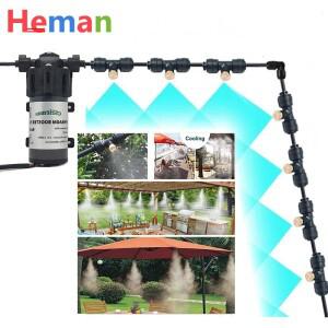 DIY6-20M 미스트 냉각 시스템 키트 (DC24V 워터 펌프, 저소음 분무 노즐 포함) - 파티오, 정원, 온실, 뒷마