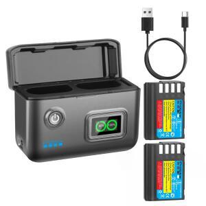 파나소닉 호환 루믹스 GH5 / S5, II, GH7, GH6, S9용 2200mAh DMW-BLK22 교체 배터리 및 고속 LCD 충전기