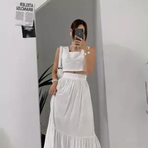 여자 스퀘어넥 바스락 배꼽티 이너웨어 크롭 탑 나시