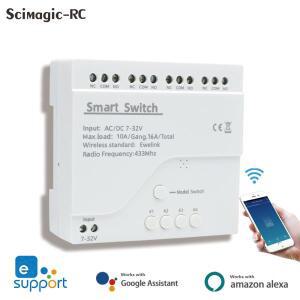 EWelink WiFi 스마트 4CH 스위치 220V 10A 릴레이 모듈 APP 원격 제어 12V 24V 85-250V 수신기 Google 홈 A