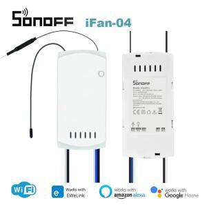 SONOFF iFan04 WiFi 스마트 천장 팬 및 조명 컨트롤러(RM433 R2 컨트롤러 포함) Ewelink 원격 제어 지원 Al