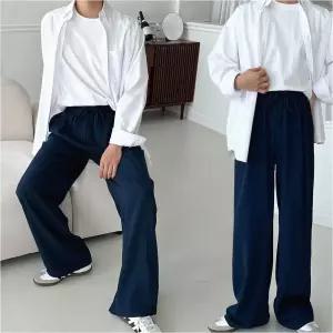 남자바지 린넨 슬랙스 허리밴딩 편한 일자바지 와이드핏 4색 eJa7+2Xdf