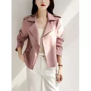 스트레인지 여성 에코 숏가을 키작 손질이 무스탕 스웨이드재킷 데일리룩 가죽 코트 아우터 KUK3 4색