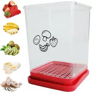 과일 슬라이서 컵 딸기 바나나 버섯 포도 커터 푸시 플레이트가 있는 휴대용 스테인리스 샐러드 만들기용