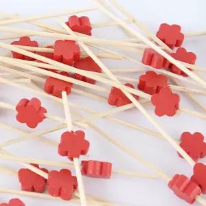 100개입 대나무 컬러 과일꽂이 꼬지 ( 햄버거 샌드위치 고정 도시락 칵테일픽 디저트포크 )