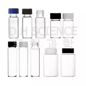 두현과학 투명 스크류캡 바이알병 5개 1조 5ml~50ml 용량 선택/캡색상선택/유리병