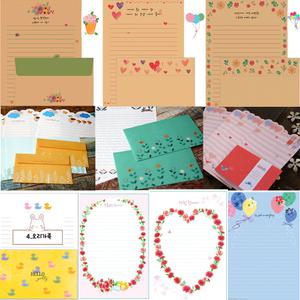 40종 감성크라프트 편지지 봉투 세트 비비드한컬러 편지지세트 사랑스러운 편선지