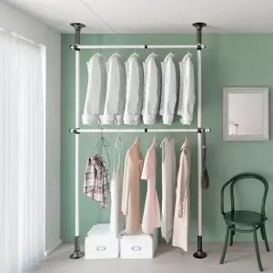 고정식 튼튼한행거 헹거 2단 38mm (블랙앤화이트)