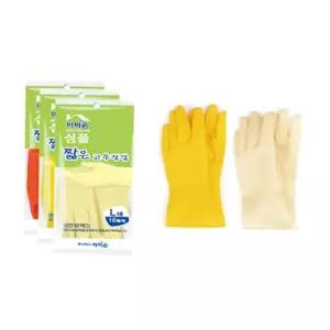 마미손 심플 짧은 고무장갑 대 10켤레 천연 라텍스