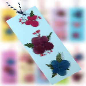 압화 책갈피 만들기세트(연하늘) 압화재료 꽃책갈피 만들기재료