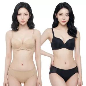 비너스 자스민 여성 브라 팬티 세트 메모리폼 와이어 A B C D E F 컵 빅사이즈 JBR1163S