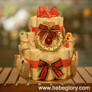 [베글] 크리스마스 기저귀케익2단-남아용 여아용