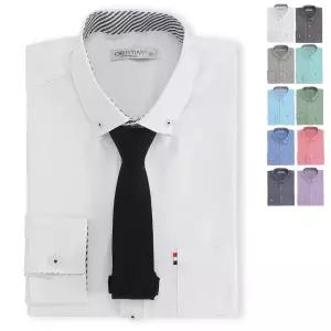 크리스챤 남자 솔리드 옥스포드 긴팔 와이셔츠 CJST-0100