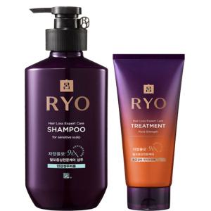 려 자양윤모 9ex 탈모증상전문케어 샴푸 민감성 두피용 400ml + 모근강화 트리트먼트 330ml