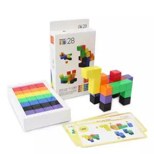 매직큐브 큐블로 자석 블록 블럭 28pcs (20mm,25mm) 활용카드 20장 두뇌개발 창의력 사고력 증진