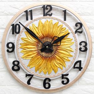 돈들어오는 풍수해바라기 특대 무소음 벽시계 거실 사무실 카페 풍수 홈데코장식품 집들이 결혼 이사 개업식선물