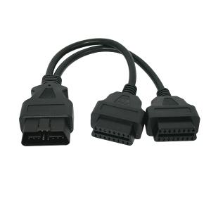 OBD2 16핀 2분배 케이블 자동차 통신 분배기 HUD