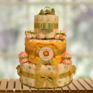 베글 아기옷 기저귀케익3단-출산/백일/돌잔치