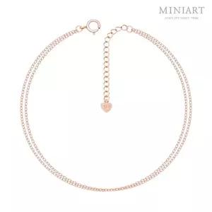 [미니아트]14K GOLD 로즈골드 심플 두줄 체인 팔찌