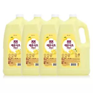 퐁퐁 주방세제 레몬식초 용기, 3L, 4개