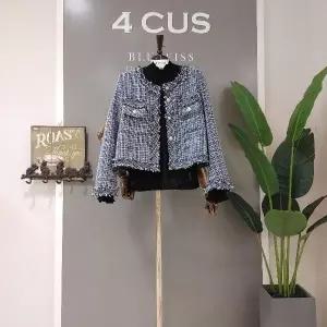 [대구백화점] [4CUS]네이비 골드 버튼 트위드 자켓(220FS1B7JK01096)