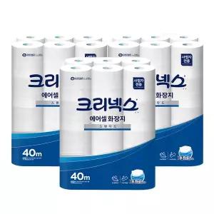 크리넥스 물에 잘녹는 에어셀 화장지 40m 24롤 3팩 45086