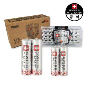 [기타]스위스밀리터리 알카라인 건전지 AA AAA 40알 PET 포장 무료배송