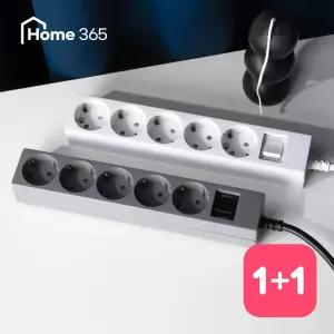 [1개+1개] 홈365 국산 과부하차단 멀티탭 5구 1.5m / 16A