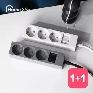 [1개+1개] 홈365 국산 과부하차단 멀티탭 3구 3m / 16A