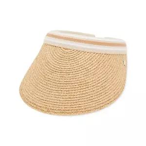 [헬렌카민스키] 여성 비앙카 네추럴/누가 스트라이프 바이저햇 HAT50265 Natural Nougat Stripe