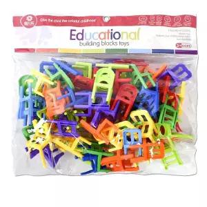 R 토이앙상블 에듀 의자 블럭 300y-12 블록 끼우기 쌓기 만들기 교재 교구