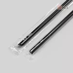 스트로우 개별포장 사선빨대 7파이 21cm 검정 500개