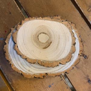 [달리베리] 내츄럴 통나무 슬라이스 (타원형21) 우드 트레이 받침대