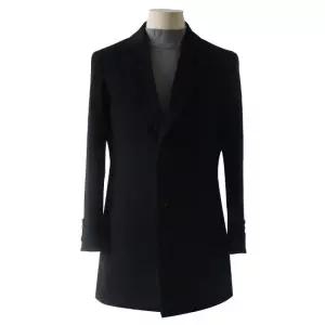 베이직핏 캐시미어 투버튼 블랙 하프코트 B224HCHC550