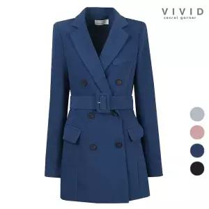 [비비드시크릿가너]VIVID 여성 더블 벨티드 정장 자켓