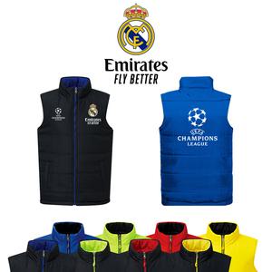 22-23 레알 마드리드 커스텀 양면 패딩 조끼 축구 조끼 리버시블