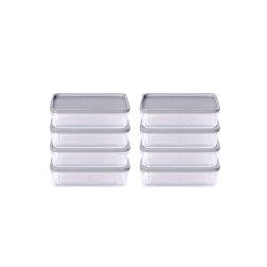 씨밀렉스 납작한 소분 냉장 냉동 보관용기 그레이, 중, 8개