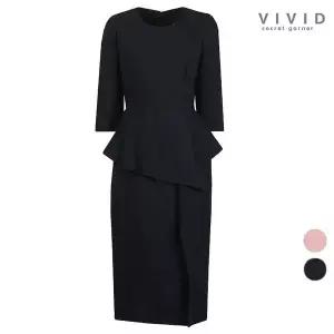 [하프클럽/비비드시크릿가너]VIVID 여성 퍼프소매 패블럼 정장원피스