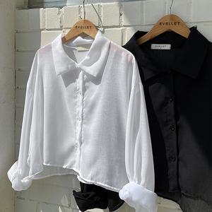 [제작/빅사이즈]이블렛 셀르미 썸머 크롭 시스루 블라우스 제이스타일