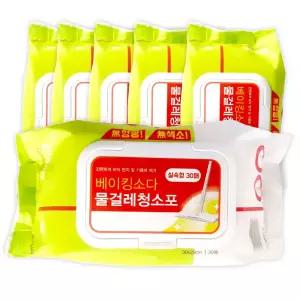 베이킹소다 물걸레 청소포 실속형 대형 6개입 습식타입(200X300mm)