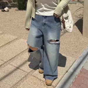 [제작/빅사이즈]이블렛 토르몬 구제 와이드 데님팬츠 제이스타일
