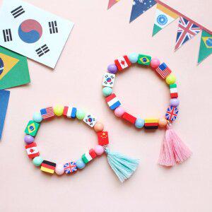 [도토리클래스]세계여러나라 만국기 팔찌 10set