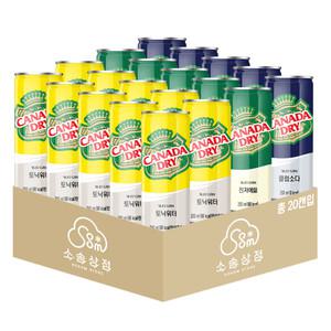 캐나다드라이 250ml 혼합 20캔 (토닉워터10+진저에일5+클럽소다5)